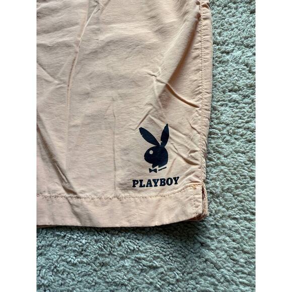 PacSun x Playboy Drawstring Elastic Waist Swim Trunks Shorts Peach Orange Large - Picture 4 of 8